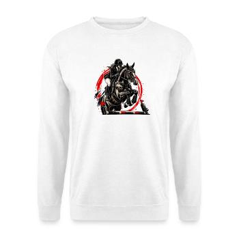 Springreiten - Unisex Pullover - Weiß - Vorne - Alina (178cm) & Michal (187cm)