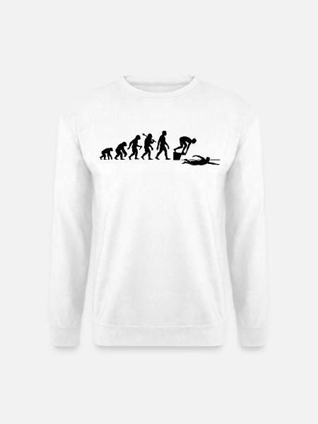 Schwimmer Evolution Schwimmen Für Schwimmlehrer - Unisex Pullover - Weiß