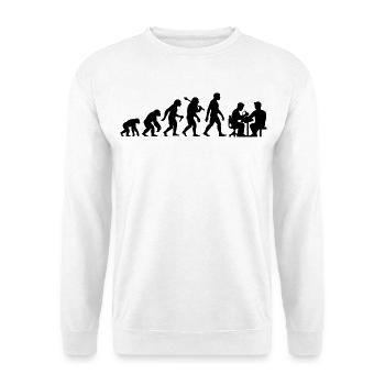 Tatoo Tätowierer Evolution Tatookunst Körperkunst - Unisex Pullover - Weiß - Vorne - Alina (178cm) & Michal (187cm)