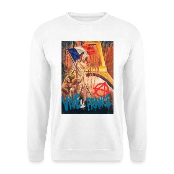 Vive la France - Unisex Pullover - Weiß - Vorne - Alina (178cm) & Michal (187cm)