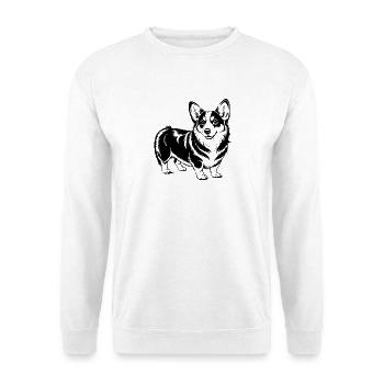 Walisischer Corgi-Hund - Unisex Pullover - Weiß - Vorne - Alina (178cm) & Michal (187cm)