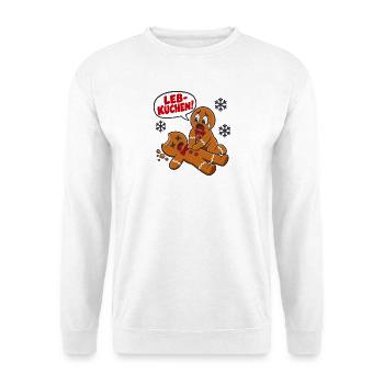 Leb-Kuchen – Fröhliche Weihnachtszeit - Unisex Pullover - Weiß - Vorne - Alina (178cm) & Michal (187cm)