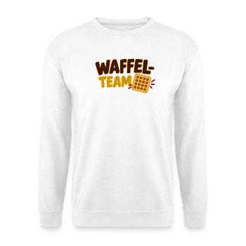 Waffel-Team Schule & Verein - Unisex Pullover - Weiß - Vorne - Alina (178cm) & Michal (187cm)