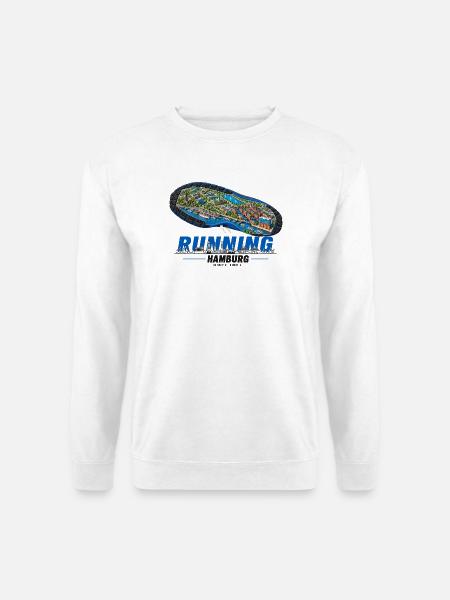 Running Hamburg Laufschuh Stadtkarte - hell - Unisex Pullover - Weiß