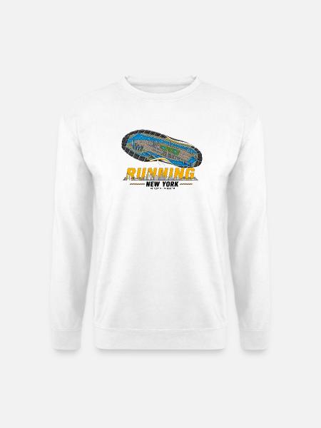 Running New York Laufschuh Stadtkarte - hell - Unisex Pullover - Weiß