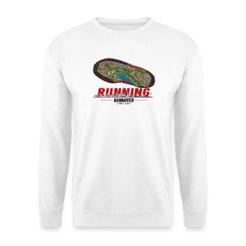 Running Hannover Laufschuh Stadtkarte - hell - Unisex Pullover - Weiß - Vorne - Alina (178cm) & Michal (187cm)
