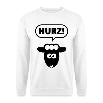 Hurz! (Lamm / Black / Lustig / Total Normal / POS) - Unisex Pullover - Weiß - Vorne - Alina (178cm) & Michal (187cm)