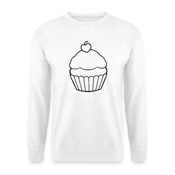 Cupcake Muffin backen Bäcker Geschenk Geburtstag - Unisex Pullover - Weiß - Vorne - Alina (178cm) & Michal (187cm)