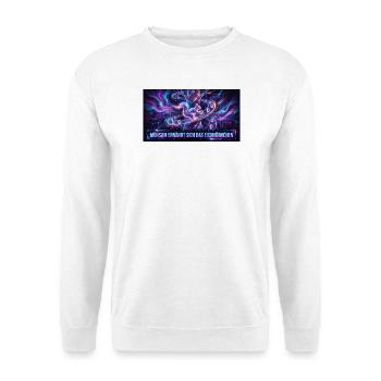 Neon-Eichhörnchen im Galaxienfluss - Unisex Pullover - Weiß - Vorne - Alina (178cm) & Michal (187cm)
