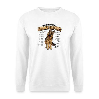 Deutscher Schäferhund Hundehalter T Schäferhund  - Unisex Pullover - Weiß - Vorne - Alina (178cm) & Michal (187cm)