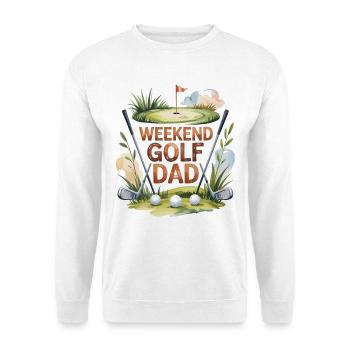 Golf Vater Motiv Geschenkidee - Unisex Pullover - Weiß - Vorne - Alina (178cm) & Michal (187cm)