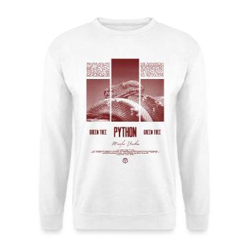 Green Tree Python Modern Reptile Keeper Streetwear - Unisex Pullover - Weiß - Vorne - Alina (178cm) & Michal (187cm)