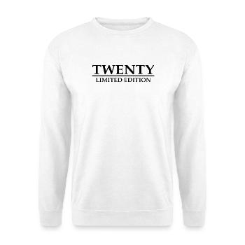 20. Geburtstag Zwanzig Limited Edition - Unisex Pullover - Weiß - Vorne - Alina (178cm) & Michal (187cm)