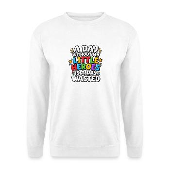 Kindergartenlehrer-Leben Niedliche Schullehrerin - Unisex Pullover - Weiß - Vorne - Alina (178cm) & Michal (187cm)