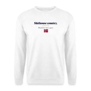 Scheißhaus-Land 5 Sterne - Unisex Pullover - Weiß - Vorne - Alina (178cm) & Michal (187cm)