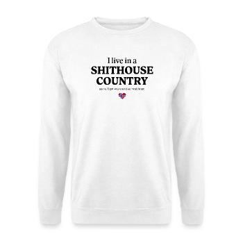 Scheißhaus-Land, allgemeine Gesundheitsversorgung - Unisex Pullover - Weiß - Vorne - Alina (178cm) & Michal (187cm)
