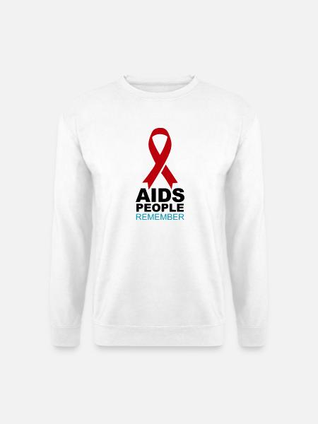 Rotes AIDS-Gedächtnisband - Unisex Pullover - Weiß