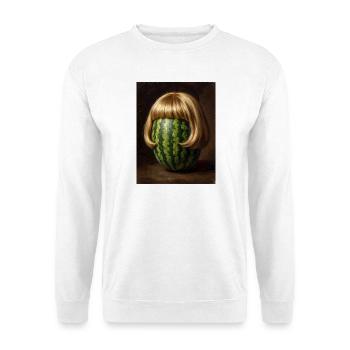 Wassermelone Bob Perücke - Unisex Pullover - Weiß - Vorne - Alina (178cm) & Michal (187cm)