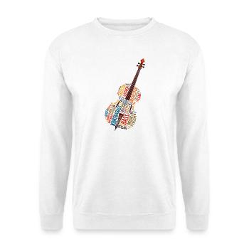 Kontrabass Wortwolke Jazz Orchester Bass Feeling - Unisex Pullover - Weiß - Vorne - Alina (178cm) & Michal (187cm)