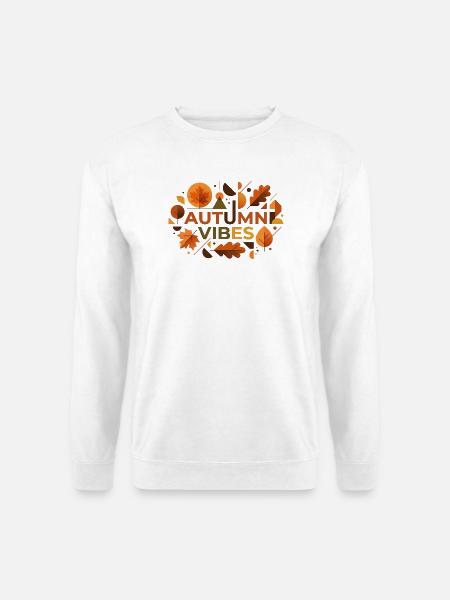 Herbststimmung: Laubfarbener Glow - Unisex Pullover - Weiß