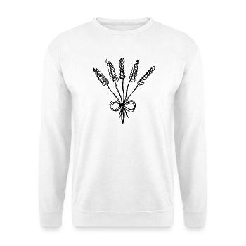 Lavendel handgezeichnet - Unisex Pullover - Weiß - Vorne - Alina (178cm) & Michal (187cm)