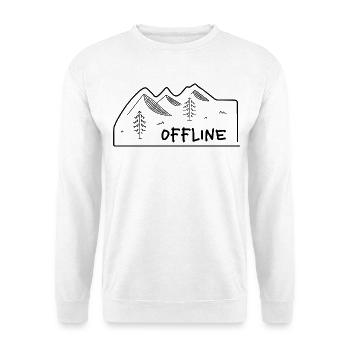 Offline in den Bergen – Wandern & Auszeit - Unisex Pullover - Weiß - Vorne - Alina (178cm) & Michal (187cm)