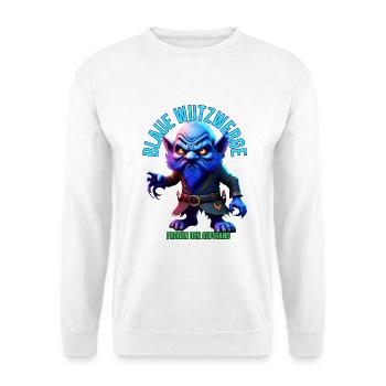 Blaue Wutzwerge - Unisex Pullover - Weiß - Vorne - Alina (178cm) & Michal (187cm)