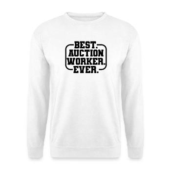Best Auction Worker Spruch - Unisex Pullover - Weiß - Vorne - Alina (178cm) & Michal (187cm)