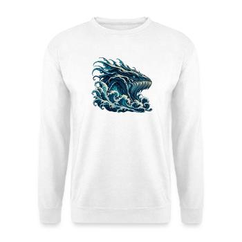 Leviathan Wellenmonster - Unisex Pullover - Weiß - Vorne - Alina (178cm) & Michal (187cm)