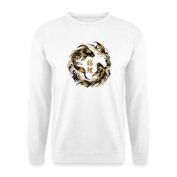 Koi Schwarz Gold - Unisex Pullover - Weiß - Vorne - Alina (178cm) & Michal (187cm)