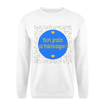 Schwedischer Geburtstag - Unisex Pullover - Weiß - Vorne - Alina (178cm) & Michal (187cm)