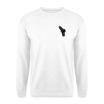 Rotschnabel-Chough-Flug - Unisex Pullover - Weiß - Vorne - Alina (178cm) & Michal (187cm)