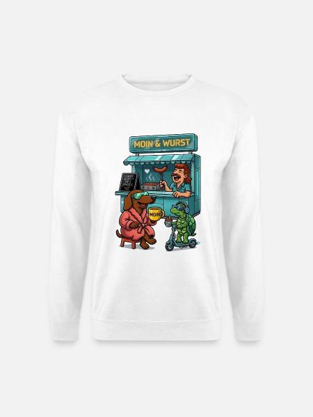 Dackel Imbiss Futuristisch - Unisex Pullover - Weiß