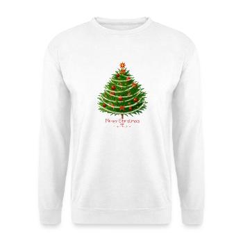 Weihnachtsbaum mit Kugeln. - Unisex Pullover - Weiß - Vorne - Alina (178cm) & Michal (187cm)