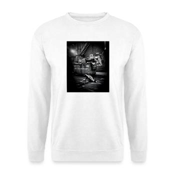Night Trash Panda Crew Vintage Wildlife Club - Unisex Pullover - Weiß - Vorne - Alina (178cm) & Michal (187cm)