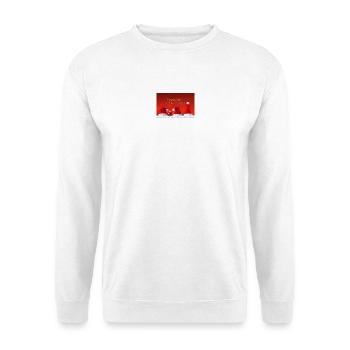 Frohe Weihnachten 2027 Hut-Trio - Unisex Pullover - Weiß - Vorne - Alina (178cm) & Michal (187cm)