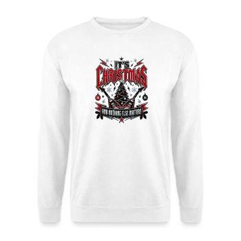 Weihnachten Nothing Else Matters – Christmas Rock - Unisex Pullover - Weiß - Vorne - Alina (178cm) & Michal (187cm)