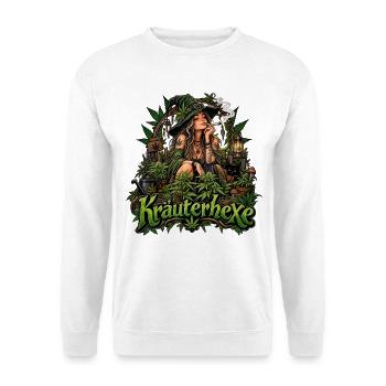 Kräuterhexe  - Unisex Pullover - Weiß - Vorne - Alina (178cm) & Michal (187cm)