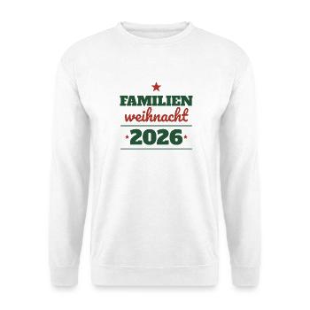 Familienweihnacht 2026 – Partnerlook Familie - Unisex Pullover - Weiß - Vorne - Alina (178cm) & Michal (187cm)