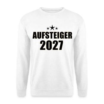 Aufsteiger 2027 - Unisex Pullover - Weiß - Vorne - Alina (178cm) & Michal (187cm)