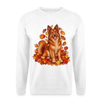 Harzer Fuchs im Herbstlaub - Unisex Pullover - Weiß - Vorne - Alina (178cm) & Michal (187cm)