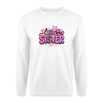 Little Sister - Kleine Schwester - Geschwister - Unisex Pullover - Weiß - Vorne - Alina (178cm) & Michal (187cm)