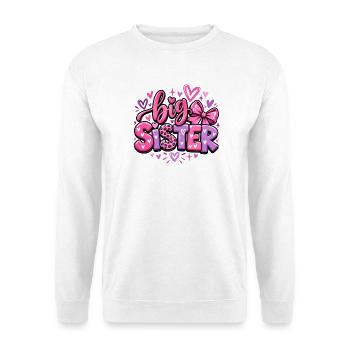 Big Sister - Große Schwester - Geschwister - Unisex Pullover - Weiß - Vorne - Alina (178cm) & Michal (187cm)