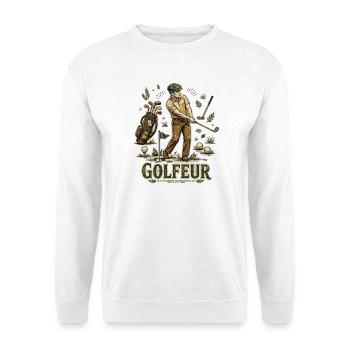 Golf, Golfer, ich bin ein Golfer - Unisex Pullover - Weiß - Vorne - Alina (178cm) & Michal (187cm)