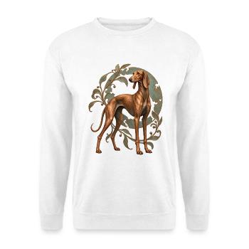 Mudhol Hound - Unisex Pullover - Weiß - Vorne - Alina (178cm) & Michal (187cm)