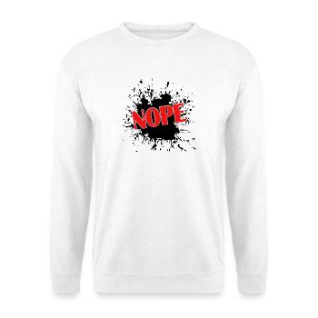 Nope  - Unisex Pullover - Weiß - Vorne - Alina (178cm) & Michal (187cm)