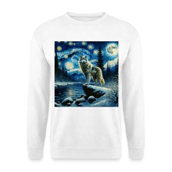 Grauwolf Starry Night - Unisex Pullover - Weiß - Vorne - Alina (178cm) & Michal (187cm)