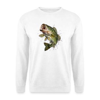 Fisch, Angeln, Fischer - Unisex Pullover - Weiß - Vorne - Alina (178cm) & Michal (187cm)