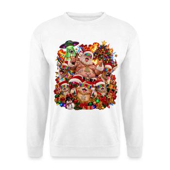 Ziemlich hässliches Weihnachten Pullover Motiv - Unisex Pullover - Weiß - Vorne - Alina (178cm) & Michal (187cm)