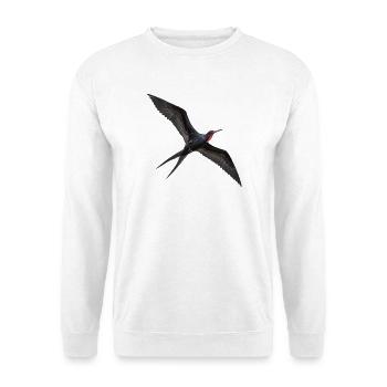 Prachtfregattvogel im Flug – schwarzer Meeresvogel - Unisex Pullover - Weiß - Vorne - Alina (178cm) & Michal (187cm)